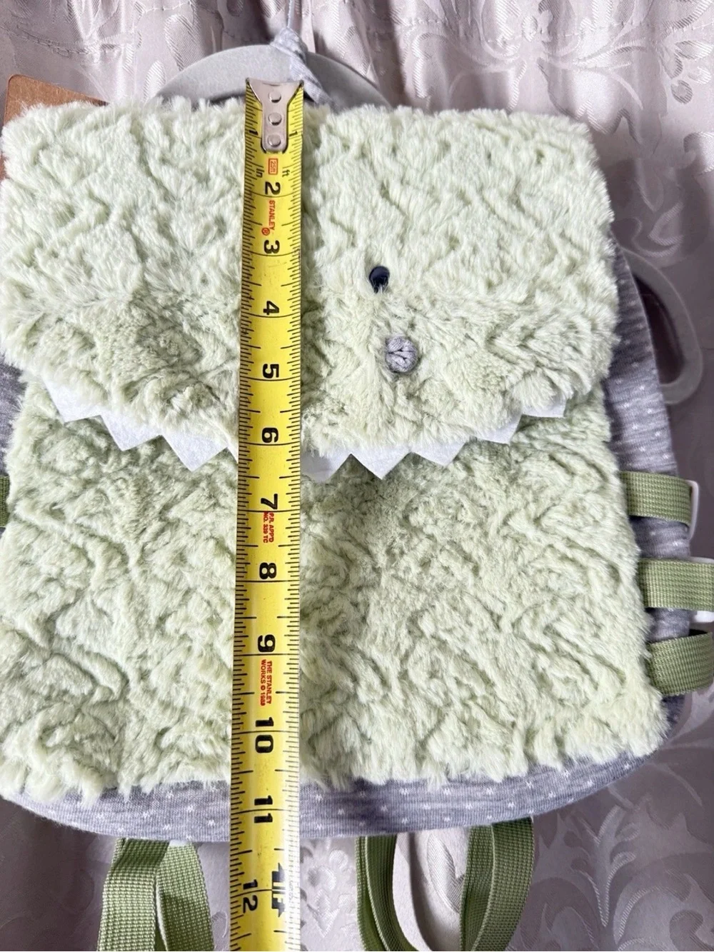 Demdaco Plush Light Green Monster Kids Backpack